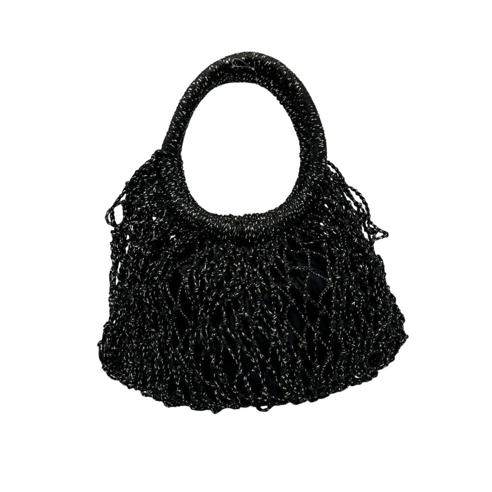 MMS Brands Black Woven Tote Bag